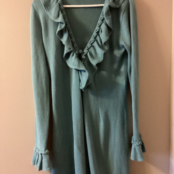 Heather B Sweaters | Heather B Teal Blue Knit  Long Cardigan/Sweater - size S - Picture 7 of 16